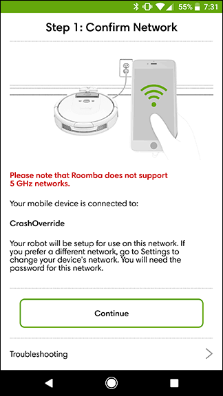 Roomba Not Support 5ghz